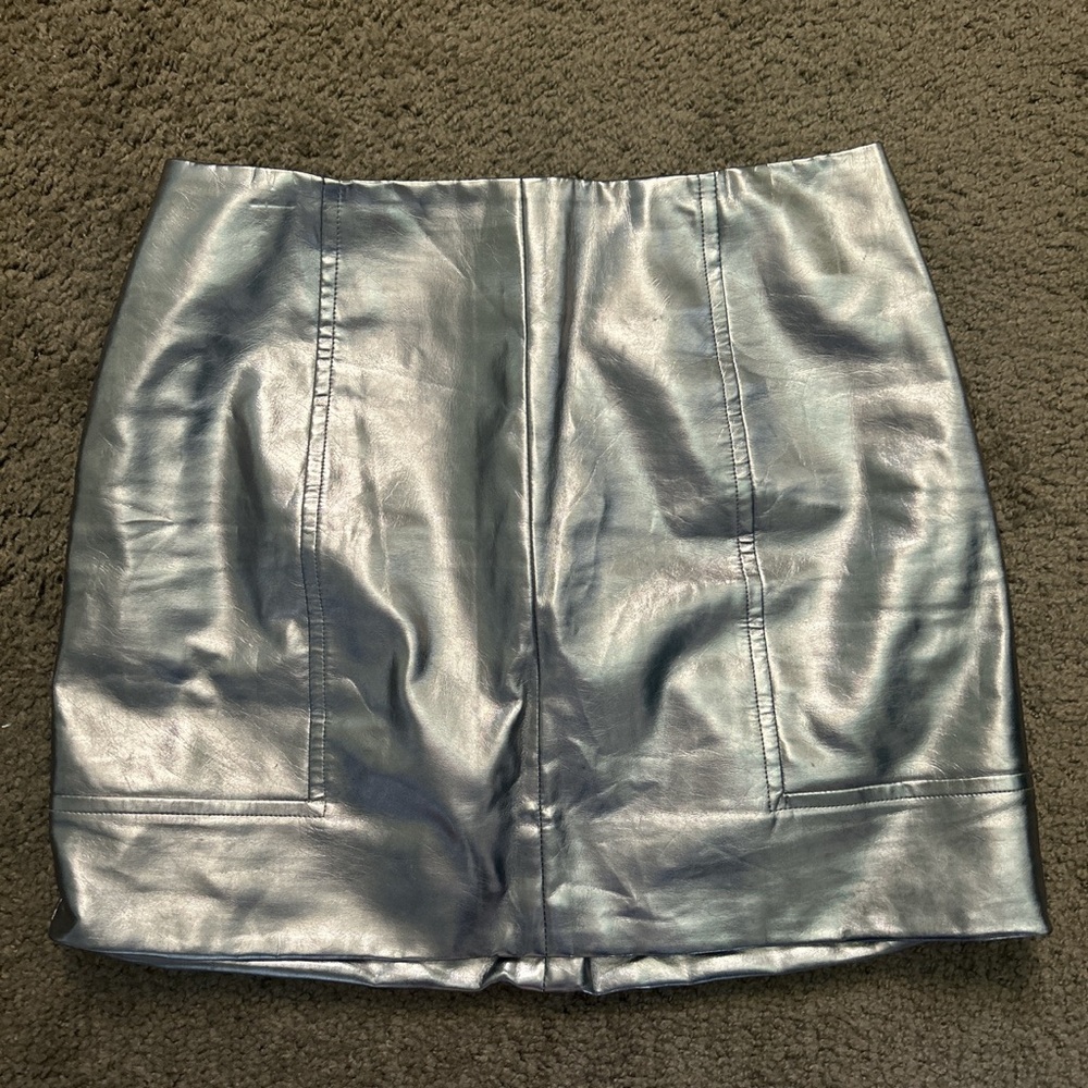 Mistress Rocks silver mini skirt, size small.